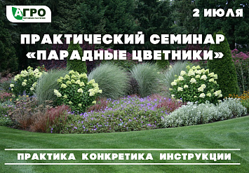 2 июля - Практический семинар «Парадные цветники» в Питомнике «АГРО»